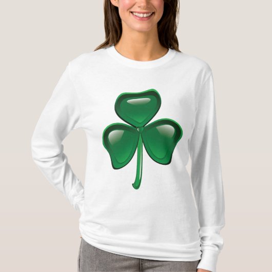 Grüner Shamrock-Kleeblatt T-Shirt (Vorderseite)