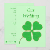 Grüner Shamrock mit goldenen Punkten, Einladung zu (Vorne/Hinten)