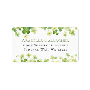 Grüner Shamrock St. Patrick’s Day Rücksendeadresse Adressaufkleber