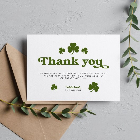 Grüner Shamrock St.Patrick's Day Danke