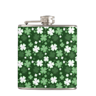 Grüner Shamrock, St. Patrick's Day Flachmann