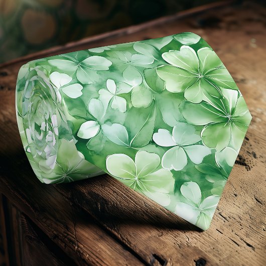 Grüner Shamrock St. Patrick's Day Krawatte