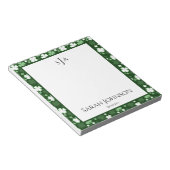 Grüner Shamrock, St. Patrick's Day Monogramm Notizblock (angewinkelt)