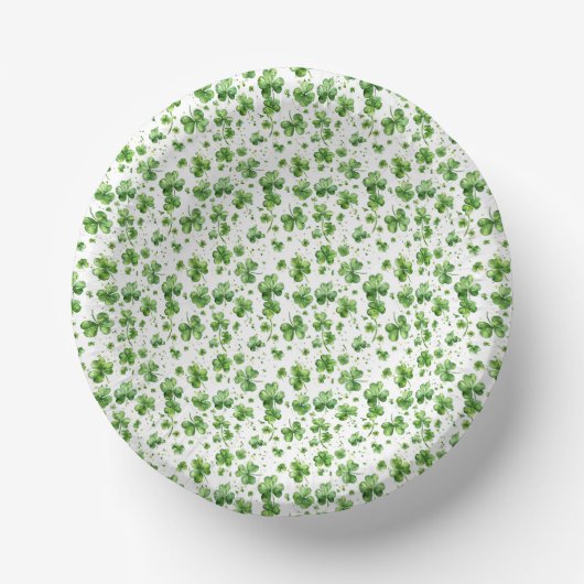 Grüner Shamrock St. Patricks Tag Pappteller (Vorderseite)