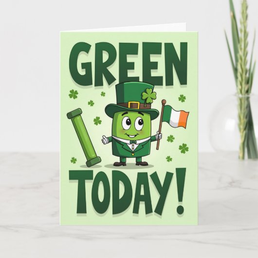 Grüner Shamrock Today Karte (Vorderseite)