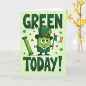 Grüner Shamrock Today Karte (Gelbe Blume)