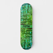 Grüner Skate "Mosaik Biology" Skateboard (Vorderseite)