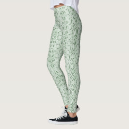 Grüner Snakeskin Leggings