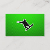 Grüner Snowboarding Visitenkarte (Rückseite)