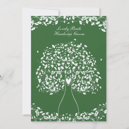 Grüner Sommerbaum Einladung zur Hochzeit (Rückseite)