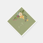 Grüner Sonnenblumencocktail Serviette (Ecke)