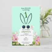 Grüner Sonnenblumengarten Frühjahr Sommer Geburtst Einladung (Stehend Vorderseite)