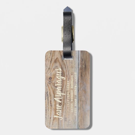 Grüner Spargel mit Erdbeere Gepäckanhänger (Rückseite vertikal)