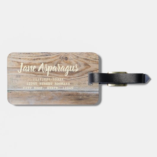 Grüner Spargel mit Erdbeere Gepäckanhänger (Rückseite horizontal)