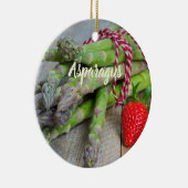 Grüner Spargel mit Erdbeere Keramik Ornament (Rechts)