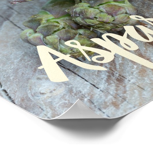 Grüner Spargel mit Erdbeere Poster (Ecke)