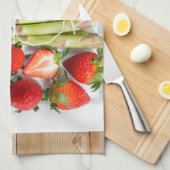 Grüner Spargel mit Schinken und Erdbeeren Handtuch (Viertel Falte)