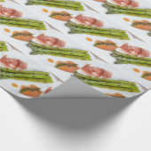 Grüner Spargel mit Schinken und Sauce Geschenkpapier (Ecke)