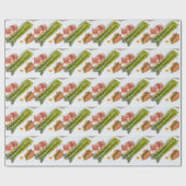 Grüner Spargel mit Schinken und Sauce Geschenkpapier (Flach)