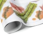 Grüner Spargel mit Schinken und Sauce Geschenkpapier (Rolleneckpunkt)