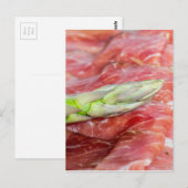 Grüner Spargel mit Schinkenmakro Postkarte (Vorne/Hinten)