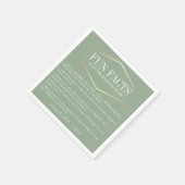 Grüner Spaß auf der goldenen Seite Personalisiert Serviette (Ecke)