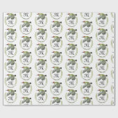 Grüner Specker im Flug Monogram Geschenkpapier (Flach)