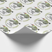 Grüner Specker im Flug Monogram Geschenkpapier (Ecke)