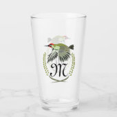 Grüner Specker im Flug Monogram Glas (Rückseite)