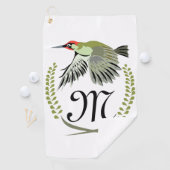 Grüner Specker im Flug Monogram Golfhandtuch (Insitu)