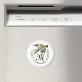 Grüner Specker im Flug Monogram Magnet (In Situ (Geschirrspüler))