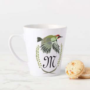 Grüner Specker im Flug Monogram Milchtasse