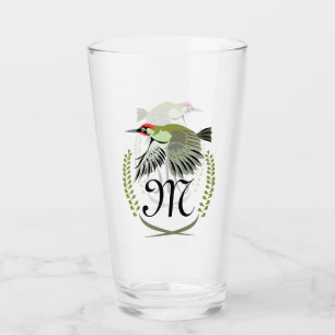 Grüner Specker im Flug Monogramm Glas