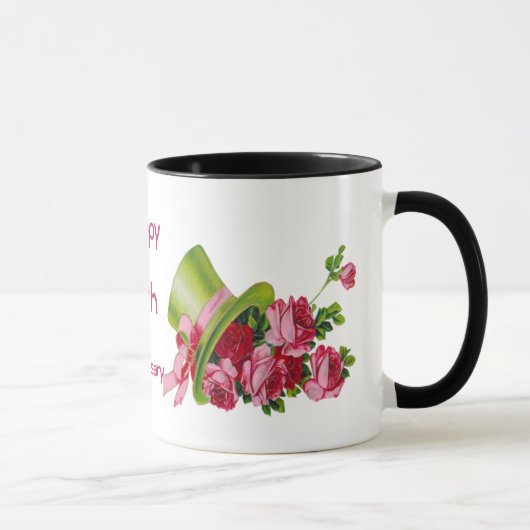 Grüner Spitzenhut und Rosen, glücklicher 56. Tasse (Rechts)