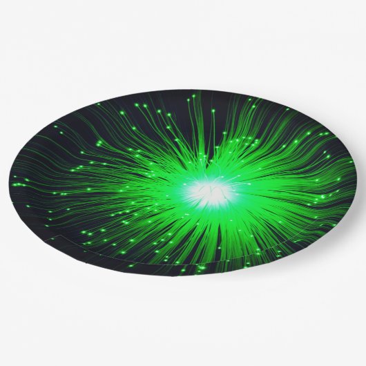 Grüner Splash Pappteller (Schrägansicht)