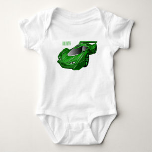 Grüner Sportwagen mit Luftfolie Baby Strampler