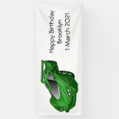 Grüner Sportwagen mit Luftfolie Banner (Vertikal)