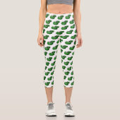 Grüner Sportwagen mit Luftfolie Capri Leggings (Vorderseite)