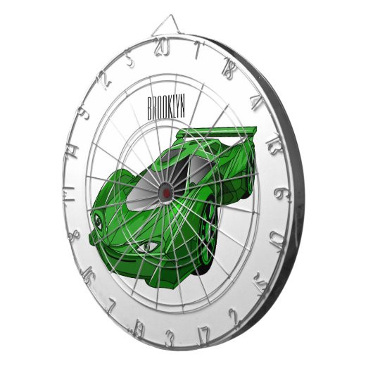 Grüner Sportwagen mit Luftfolie Dartscheibe (Vorderseite rechts)