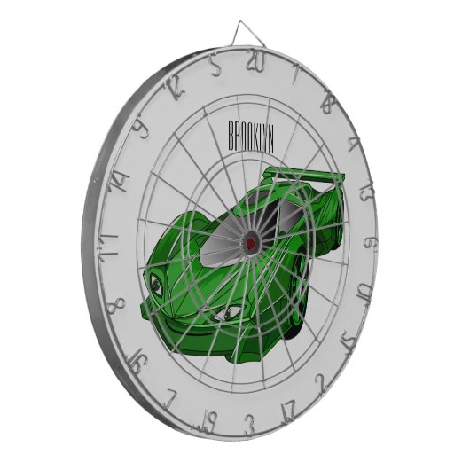 Grüner Sportwagen mit Luftfolie Dartscheibe (Vorderseite Links)