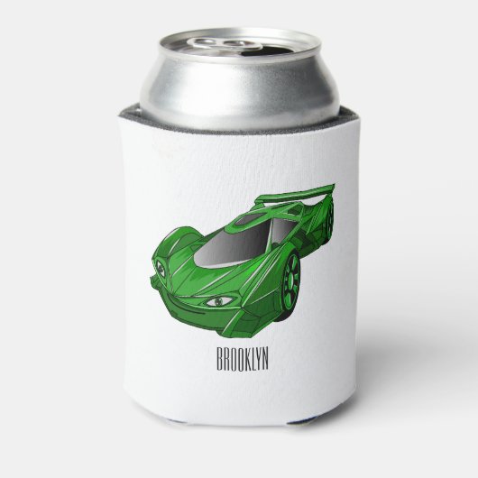 Grüner Sportwagen mit Luftfolie Dosenkühler (Kanne Rückseite)