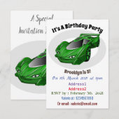 Grüner Sportwagen mit Luftfolie Einladung (Vorne/Hinten)