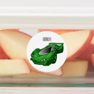 Grüner Sportwagen mit Luftfolie Etiketten
