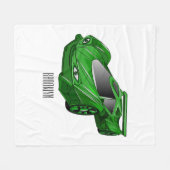 Grüner Sportwagen mit Luftfolie Fleecedecke (Vorderseite (Horizontal))