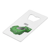 Grüner Sportwagen mit Luftfolie Geldbeutel Flaschenöffner (Vorderseite Schrägansicht)