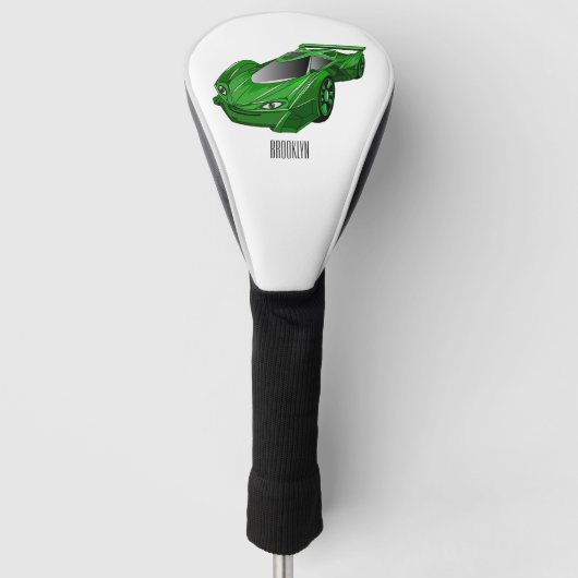 Grüner Sportwagen mit Luftfolie Golf Headcover (Vorderseite)