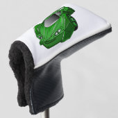Grüner Sportwagen mit Luftfolie Golf Headcover (3/4 Vorderseite)
