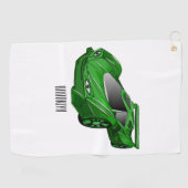 Grüner Sportwagen mit Luftfolie Golfhandtuch (Horizontal)