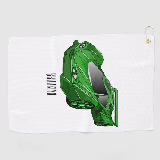 Grüner Sportwagen mit Luftfolie Golfhandtuch (Horizontal)