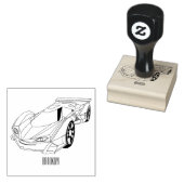 Grüner Sportwagen mit Luftfolie Gummistempel (Stempel)